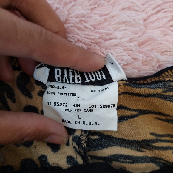 Vintage Byer Too Animal Print Side Slit y2k Mini Dress Size Large - Picture 8 of 12